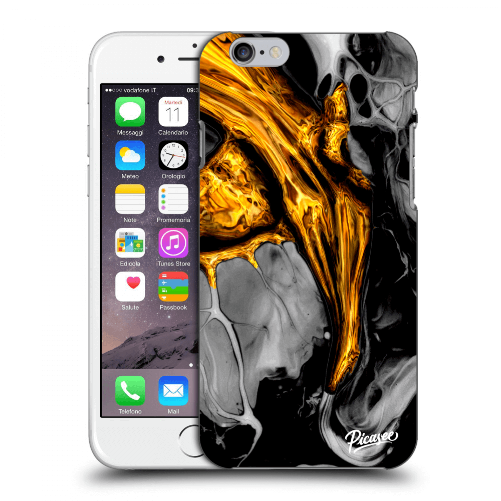 Picasee silikonska prozirna maskica za Apple iPhone 6/6S - Black Gold