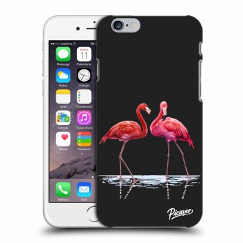 Picasee crna silikonska maskica za Apple iPhone 6/6S - Flamingos couple