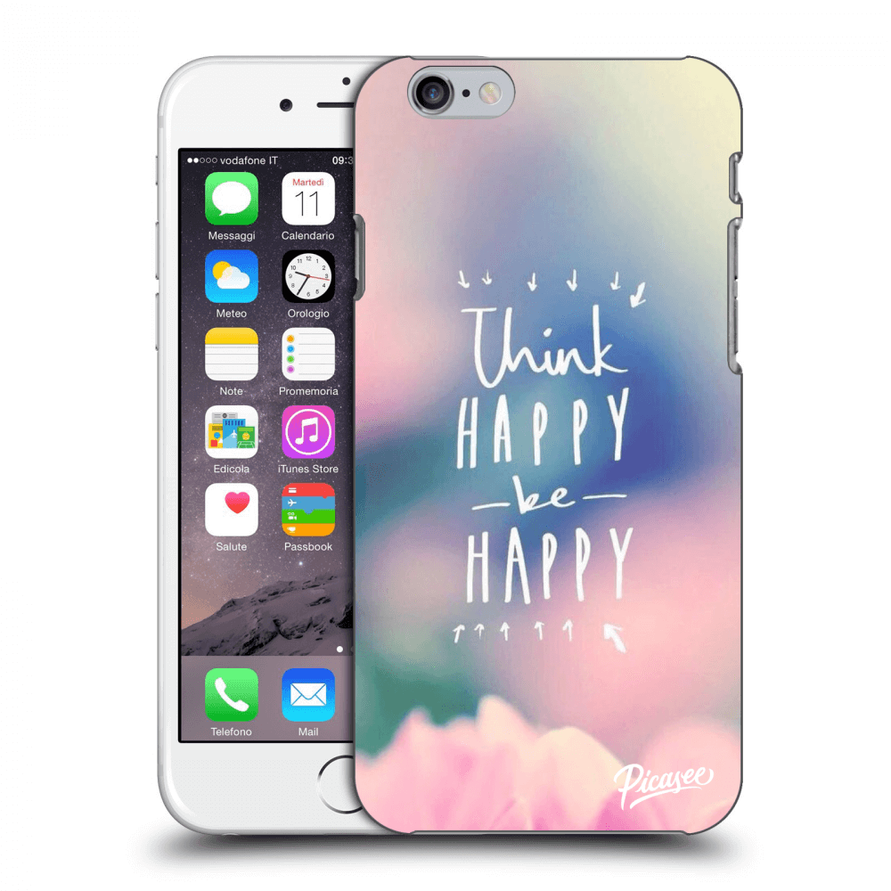 Picasee silikonska prozirna maskica za Apple iPhone 6/6S - Think happy be happy