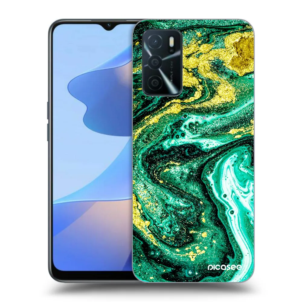 Picasee ULTIMATE CASE za OPPO A16s - Green Gold