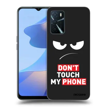 Picasee crna silikonska maskica za OPPO A16s - Angry Eyes - Transparent