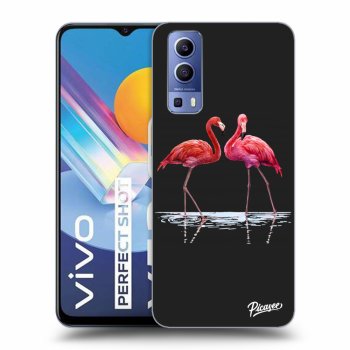 Picasee crna silikonska maskica za Vivo Y52 5G - Flamingos couple