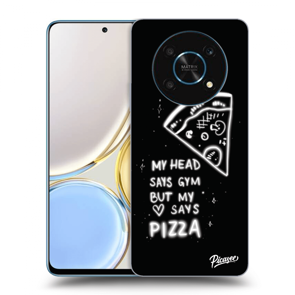 Picasee crna silikonska maskica za Honor Magic4 Lite 5G - Pizza