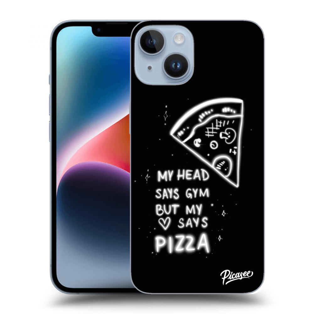 Picasee crna silikonska maskica za Apple iPhone 14 - Pizza