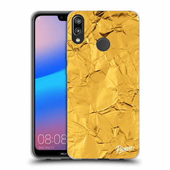 Picasee crna silikonska maskica za Huawei P20 Lite - Gold