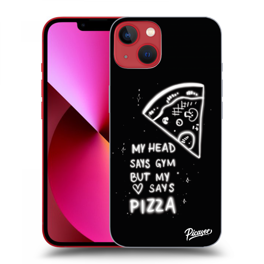 Picasee crna silikonska maskica za Apple iPhone 14 Plus - Pizza