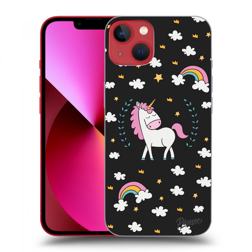 Picasee crna silikonska maskica za Apple iPhone 14 Plus - Unicorn star heaven