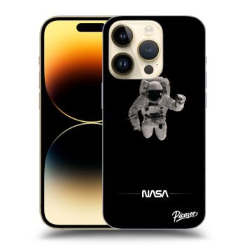 Picasee crna silikonska maskica za Apple iPhone 14 Pro - Astronaut Minimal