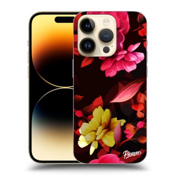 Picasee silikonska prozirna maskica za Apple iPhone 14 Pro - Dark Peonny