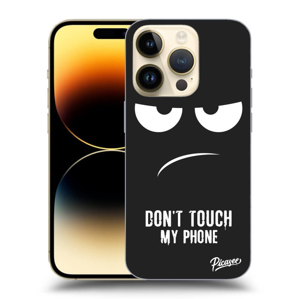 Picasee crna silikonska maskica za Apple iPhone 14 Pro - Don't Touch My Phone