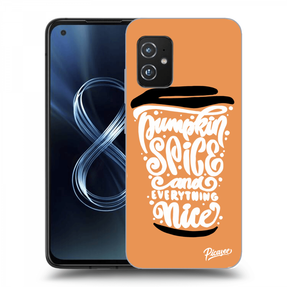 Picasee silikonska prozirna maskica za Asus Zenfone 8 ZS590KS - Pumpkin coffee