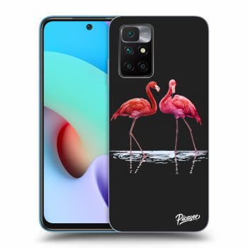 Picasee crna silikonska maskica za Xiaomi Redmi 10 (2022) - Flamingos couple