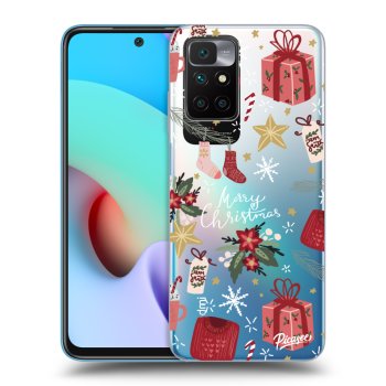 Picasee silikonska prozirna maskica za Xiaomi Redmi 10 (2022) - Christmas