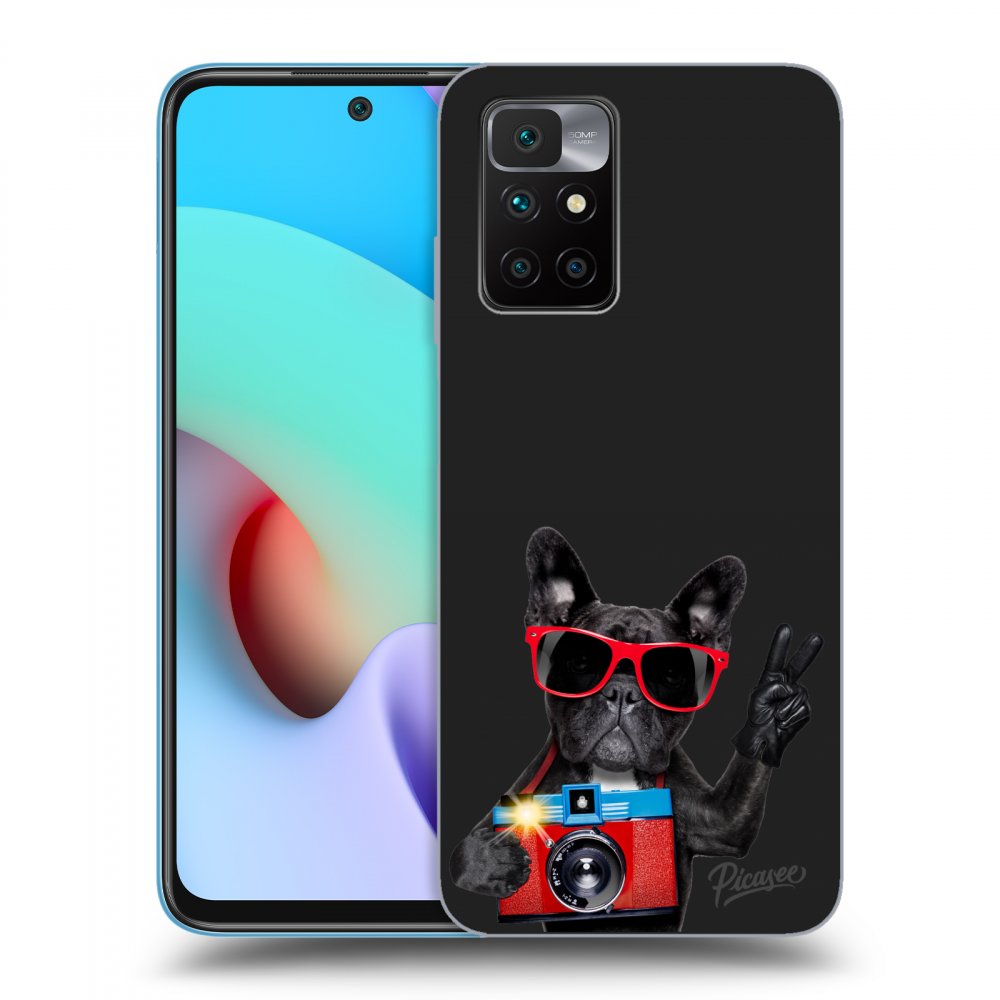 Picasee crna silikonska maskica za Xiaomi Redmi 10 (2022) - French Bulldog