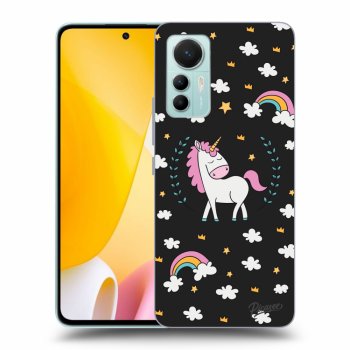 Picasee crna silikonska maskica za Xiaomi 12 Lite - Unicorn star heaven