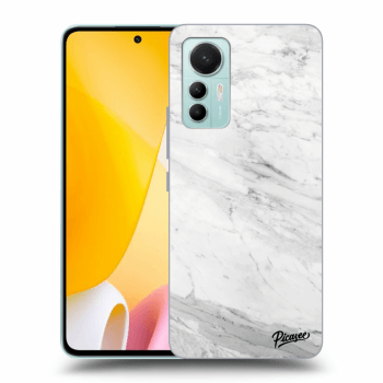 Picasee crna silikonska maskica za Xiaomi 12 Lite - White marble