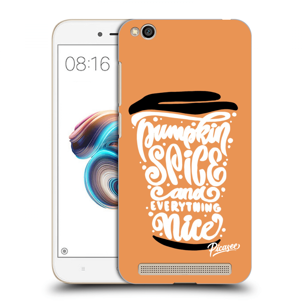 Picasee crna silikonska maskica za Xiaomi Redmi 5A - Pumpkin coffee