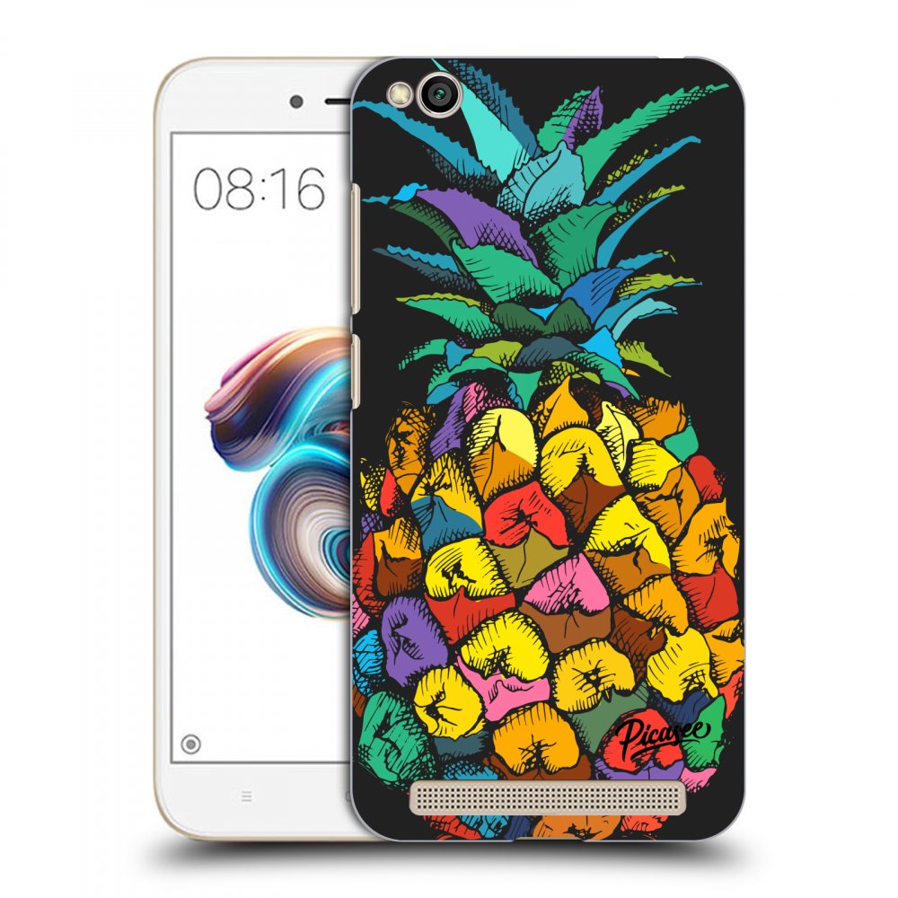 Picasee crna silikonska maskica za Xiaomi Redmi 5A - Pineapple