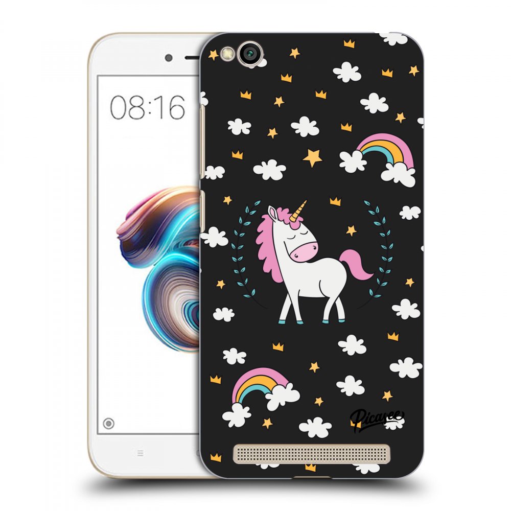 Picasee crna silikonska maskica za Xiaomi Redmi 5A - Unicorn star heaven