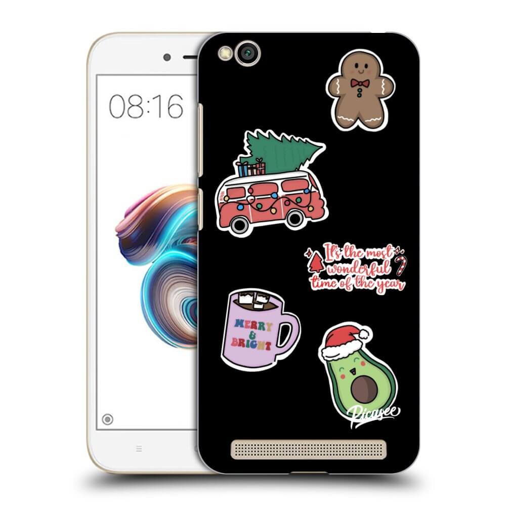 Picasee crna silikonska maskica za Xiaomi Redmi 5A - Christmas Stickers