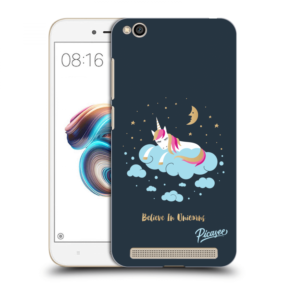 Picasee crna silikonska maskica za Xiaomi Redmi 5A - Believe In Unicorns