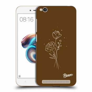 Picasee crna silikonska maskica za Xiaomi Redmi 5A - Brown flowers