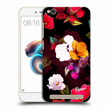 Picasee crna silikonska maskica za Xiaomi Redmi 5A - Flowers and Berries