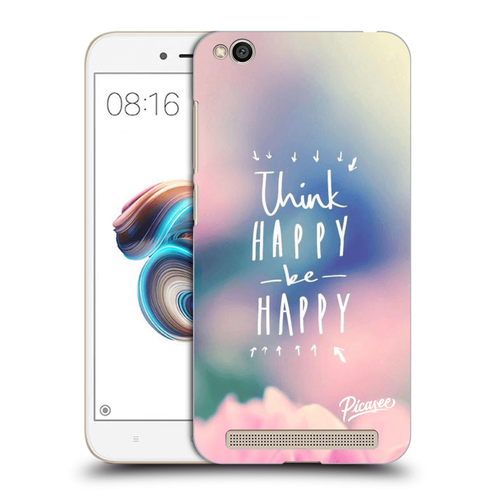 Picasee crna silikonska maskica za Xiaomi Redmi 5A - Think happy be happy