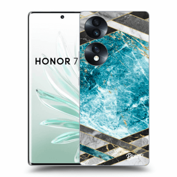 Picasee silikonska prozirna maskica za Honor 70 - Blue geometry