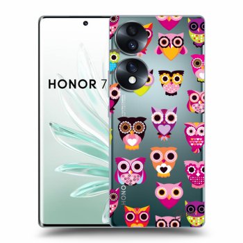 Picasee silikonska prozirna maskica za Honor 70 - Owls