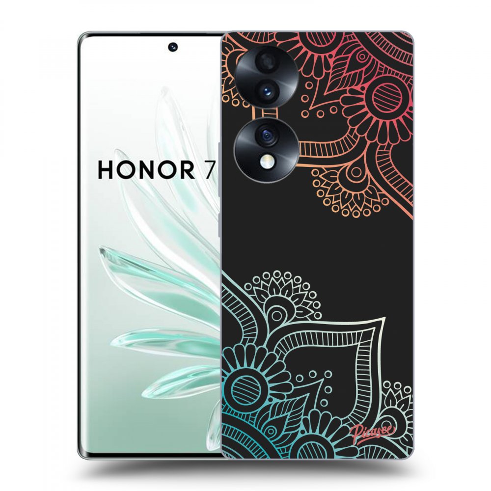 Picasee crna silikonska maskica za Honor 70 - Flowers pattern
