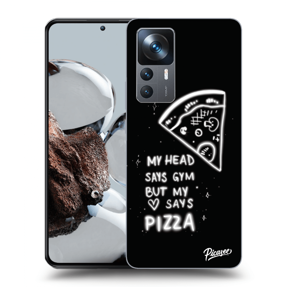 Picasee crna silikonska maskica za Xiaomi 12T - Pizza