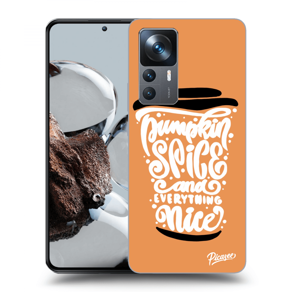 Picasee crna silikonska maskica za Xiaomi 12T - Pumpkin coffee