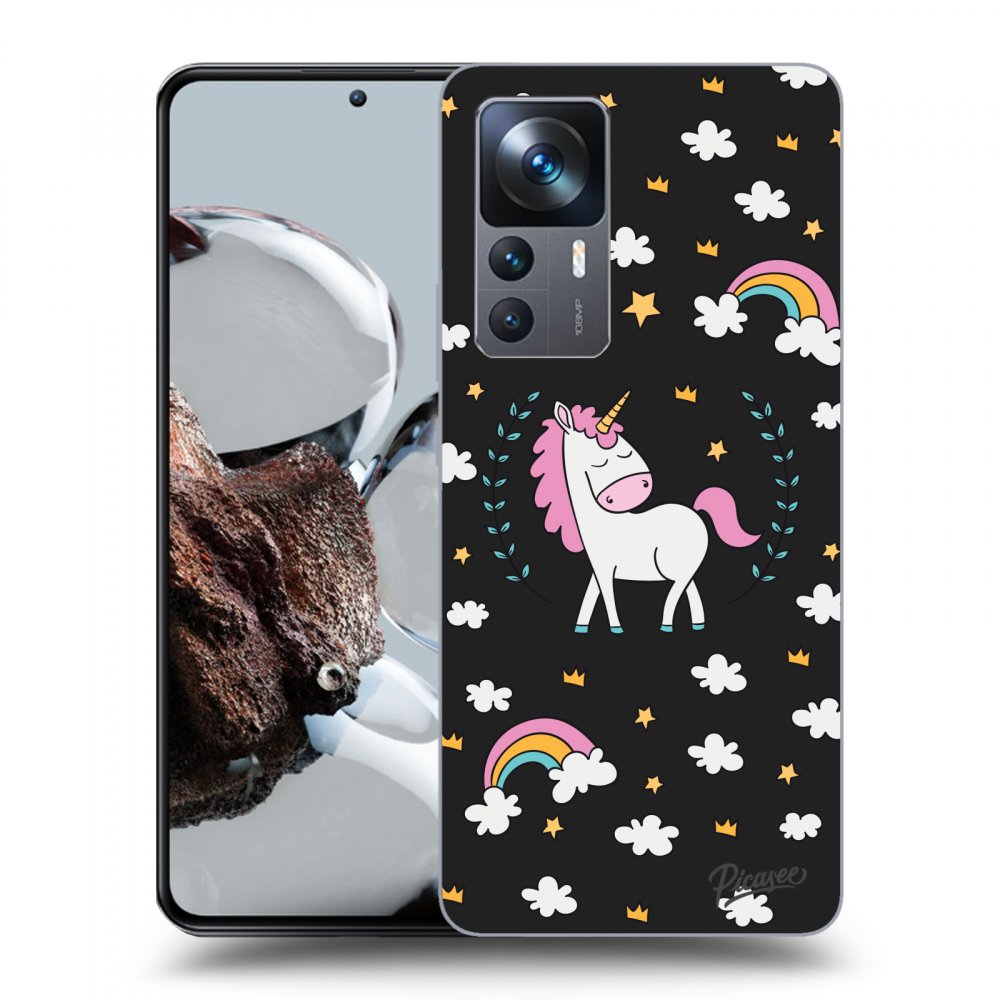 Picasee crna silikonska maskica za Xiaomi 12T - Unicorn star heaven