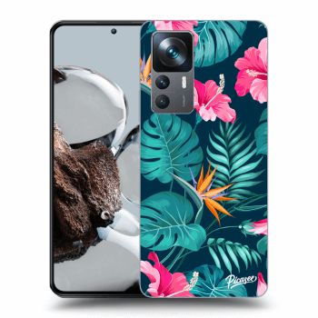 Picasee crna silikonska maskica za Xiaomi 12T - Pink Monstera