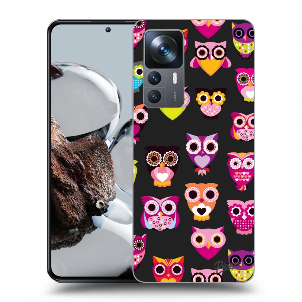 Picasee crna silikonska maskica za Xiaomi 12T - Owls