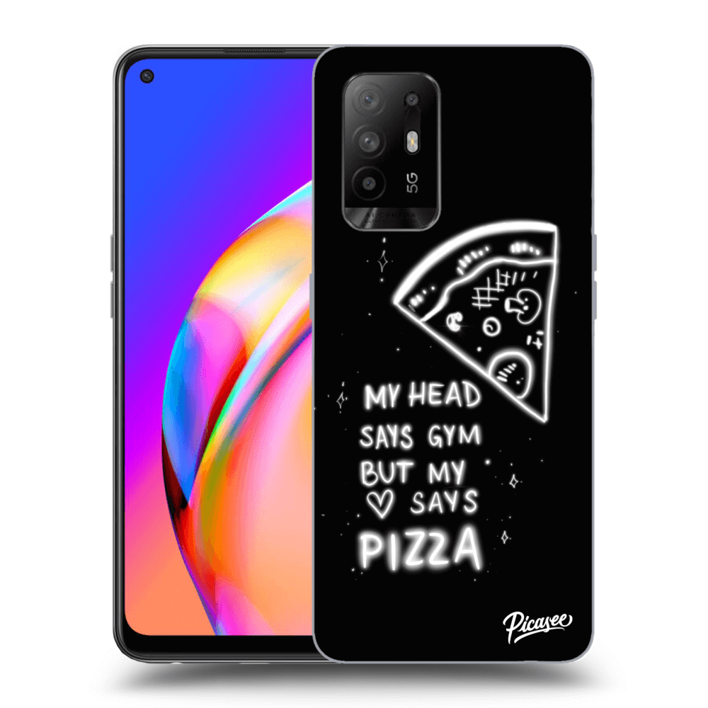 Picasee crna silikonska maskica za OPPO A94 5G - Pizza