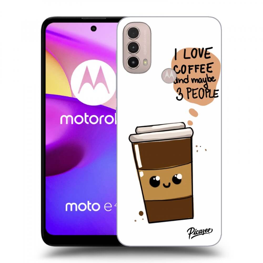 Picasee crna silikonska maskica za Motorola Moto E40 - Cute coffee
