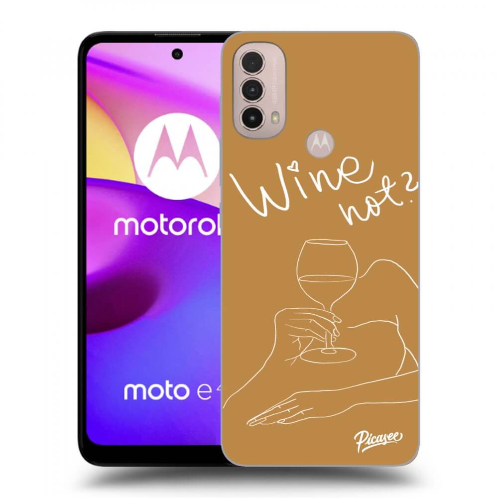 Picasee crna silikonska maskica za Motorola Moto E40 - Wine not