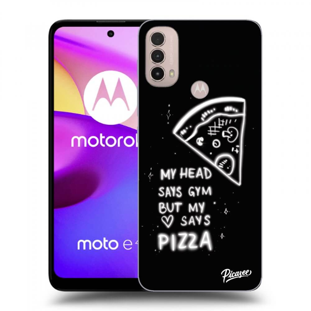 Picasee crna silikonska maskica za Motorola Moto E40 - Pizza