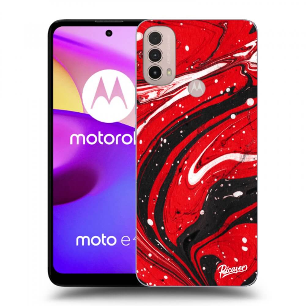 Picasee crna silikonska maskica za Motorola Moto E40 - Red black