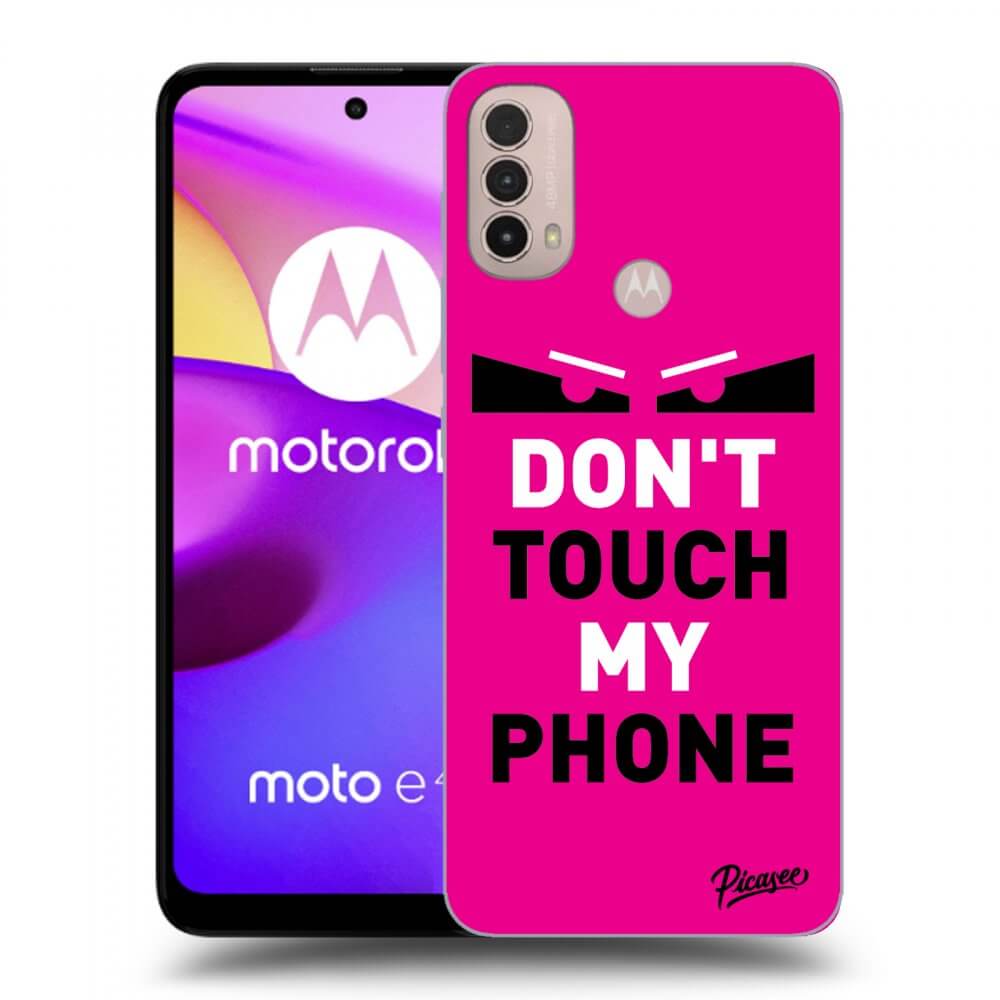 Picasee crna silikonska maskica za Motorola Moto E40 - Shadow Eye - Pink