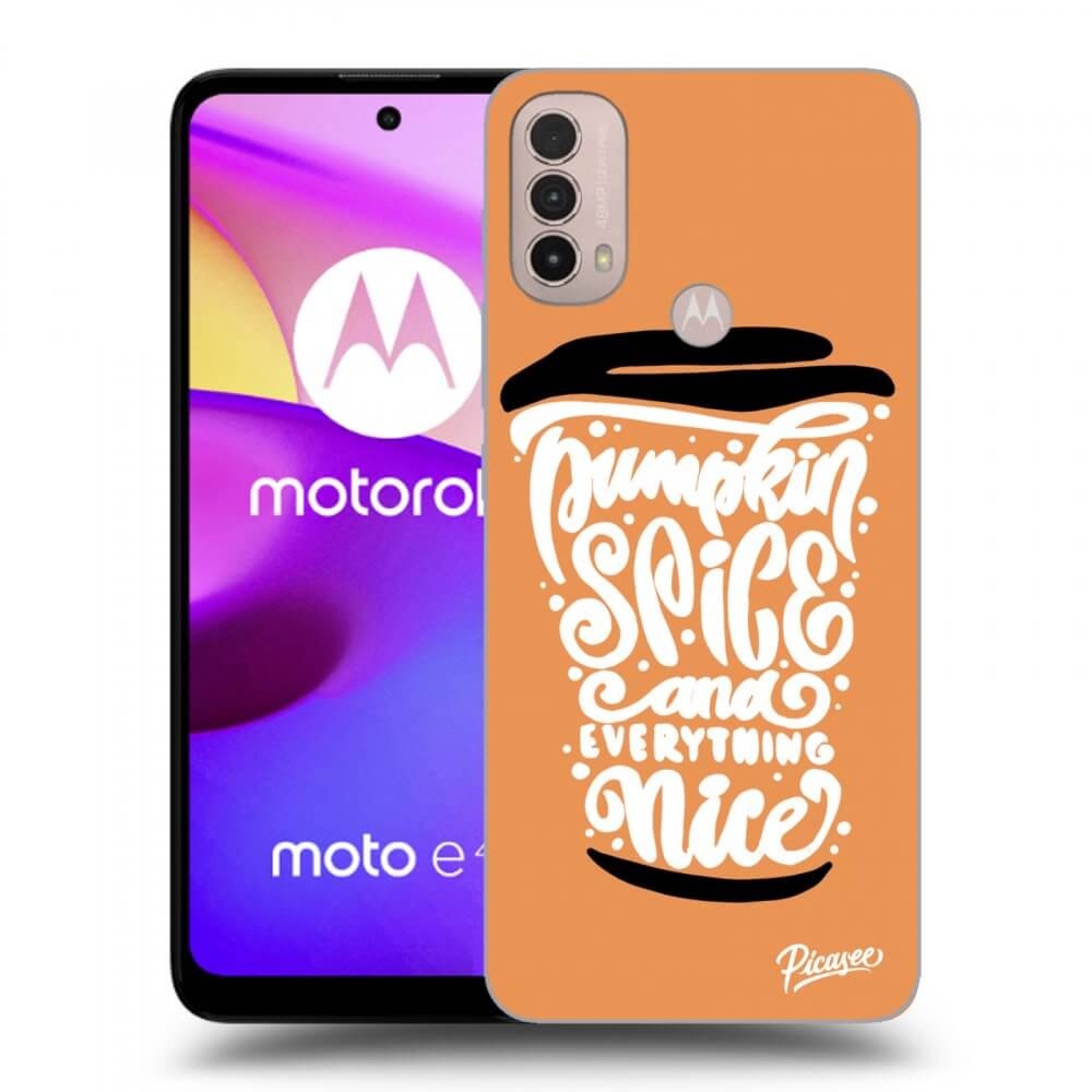 Picasee crna silikonska maskica za Motorola Moto E40 - Pumpkin coffee