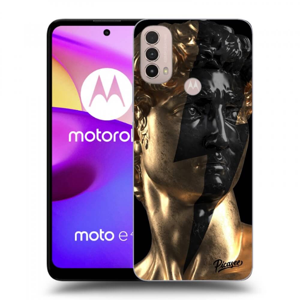 Picasee crna silikonska maskica za Motorola Moto E40 - Wildfire - Gold