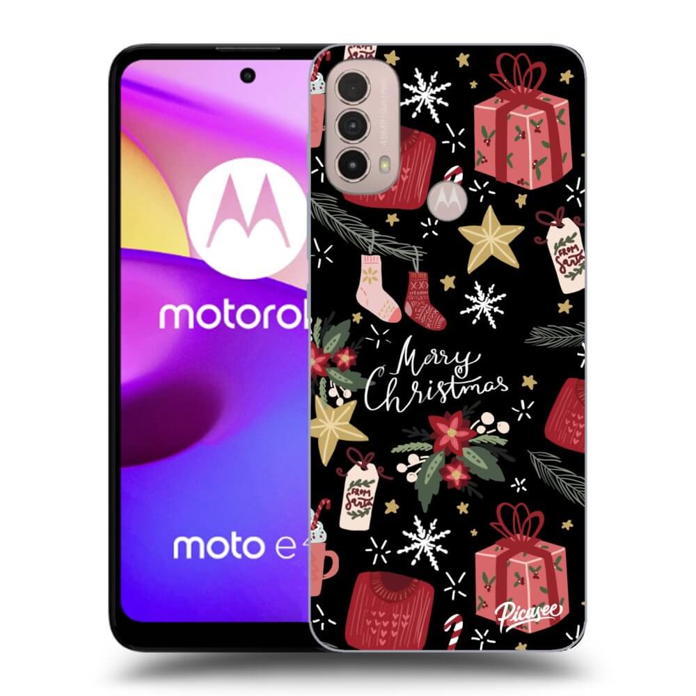 Picasee crna silikonska maskica za Motorola Moto E40 - Christmas