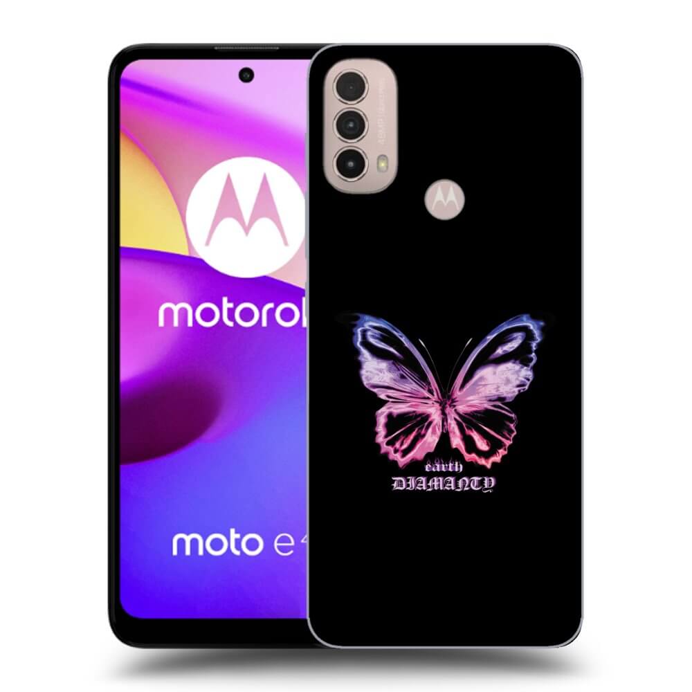 Picasee crna silikonska maskica za Motorola Moto E40 - Diamanty Purple