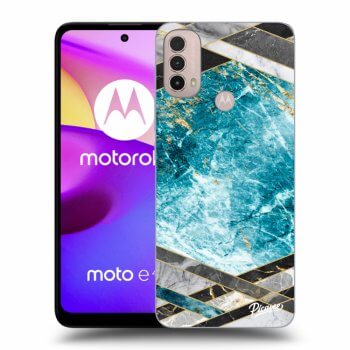 Maskica za Motorola Moto E40 - Blue geometry