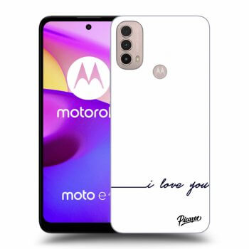 Picasee crna silikonska maskica za Motorola Moto E40 - I love you