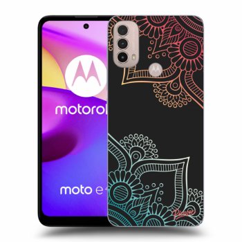 Picasee crna silikonska maskica za Motorola Moto E40 - Flowers pattern