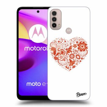 Picasee crna silikonska maskica za Motorola Moto E40 - Big heart